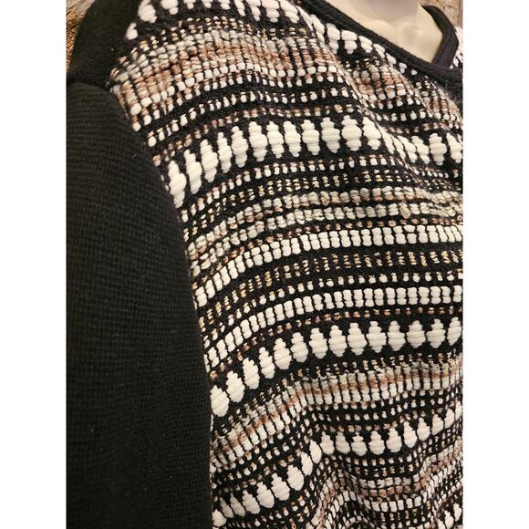 Chicos size 2 (L)  NWOT twill brown black shaket metallic strands career casual - Picture 4 of 6